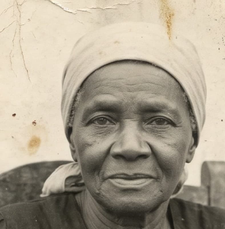 Bisavó, anos 1940: o rosto na foto original, antes da restauração