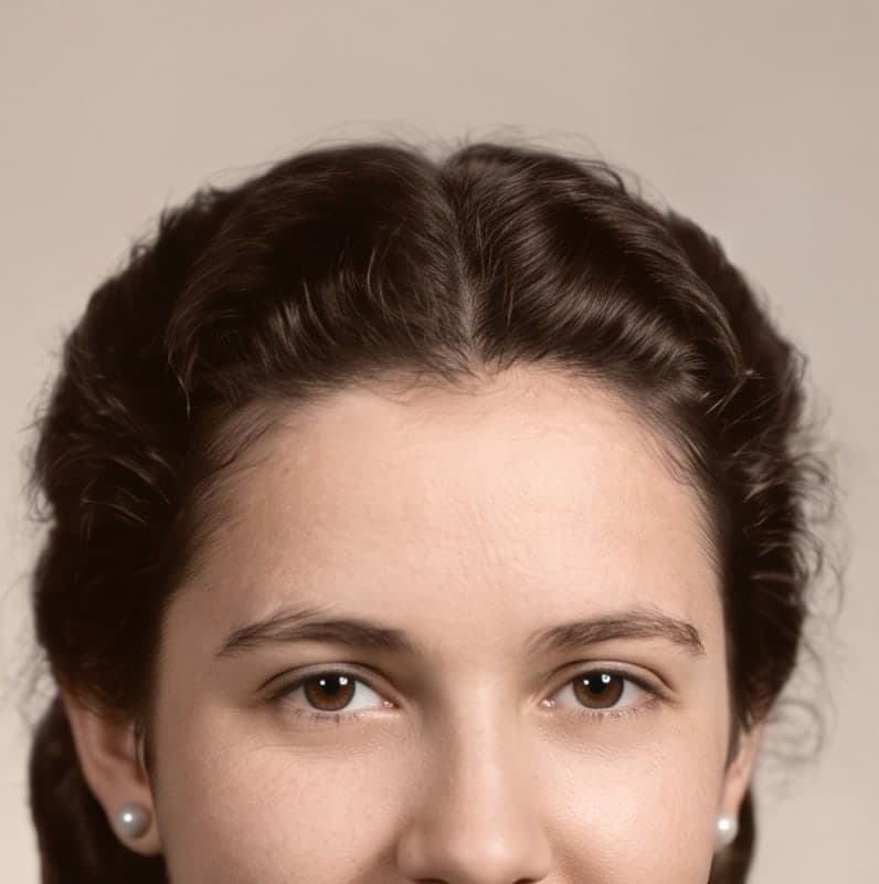 Retrato, anos 1950: o mesmo rosto depois da restauração